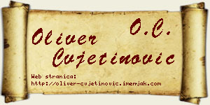 Oliver Cvjetinović vizit kartica